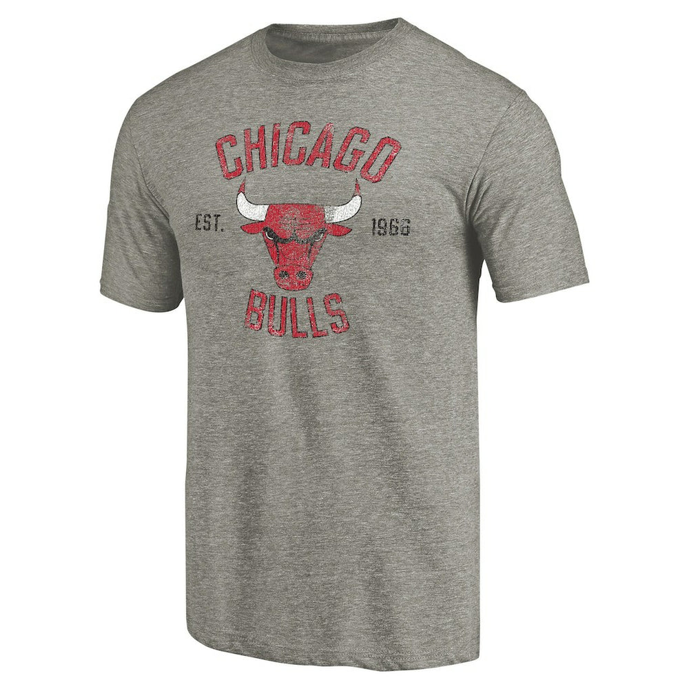 NBA - Chicago Bulls Team Heritage Tri-Blend T-Shirt - Gray