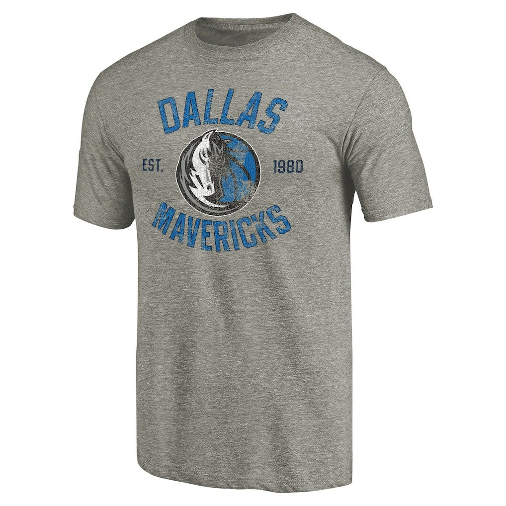 NBA - Dallas Mavericks Team Heritage Tri-Blend T-Shirt - Gray