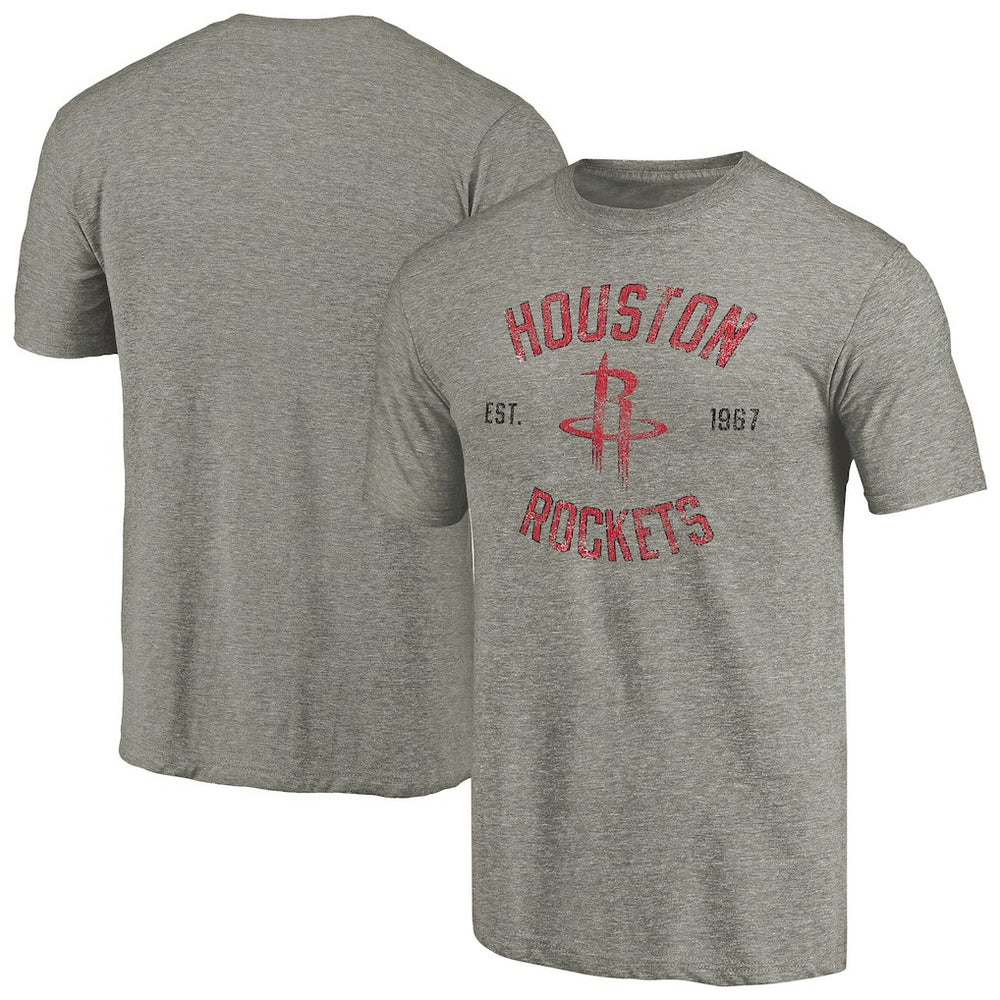 NBA - Houston Rockets Team Heritage Tri-Blend T-Shirt - Gray