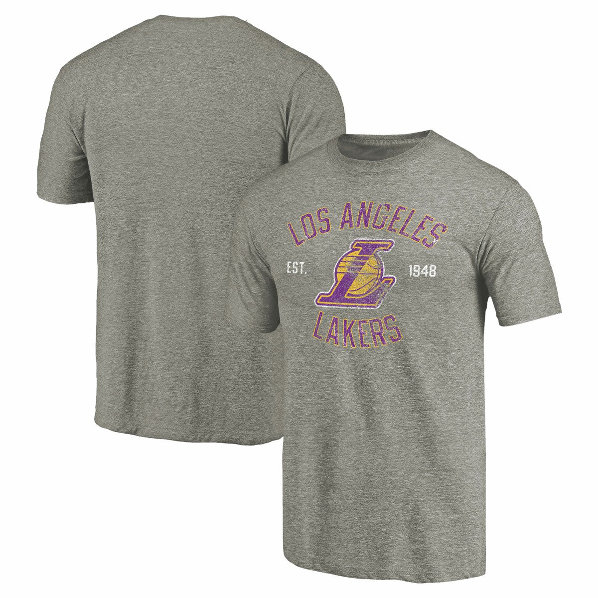 NBA - Los Angeles Lakers Team Heritage Tri-Blend T-Shirt - Gray