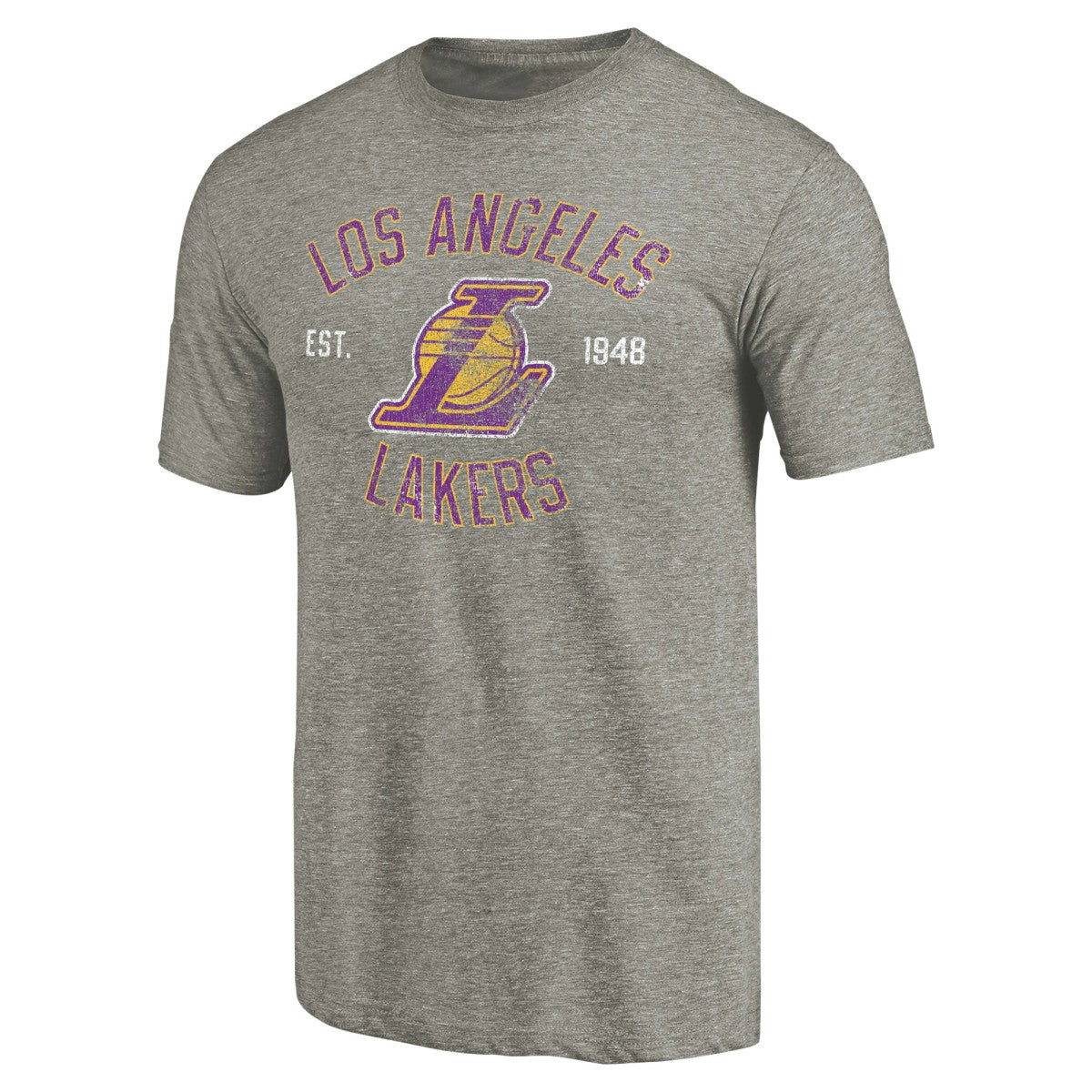 NBA - Los Angeles Lakers Team Heritage Tri-Blend T-Shirt - Gray