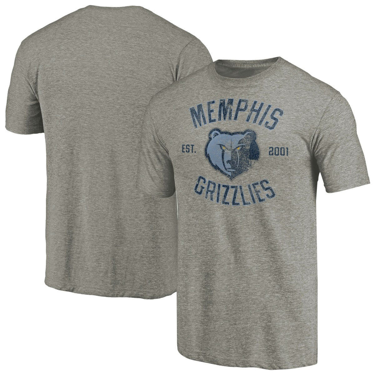 NBA - Memphis Grizzlies Team Heritage Tri-Blend T-Shirt - Gray