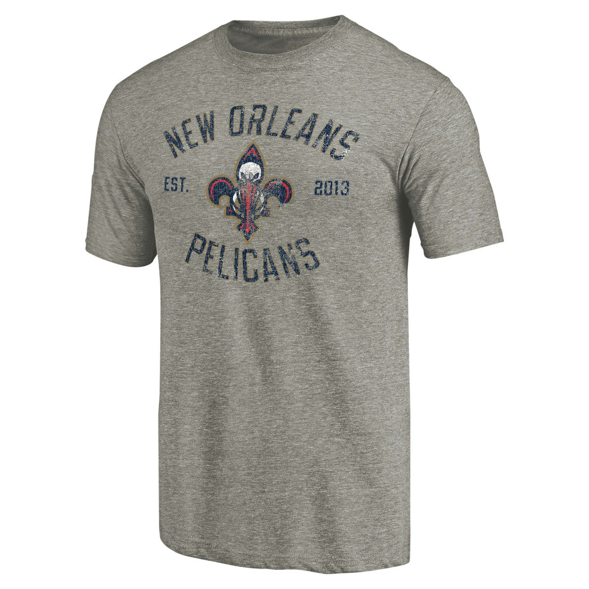 NBA - New Orleans Pelicans Team Heritage Tri-Blend T-Shirt - Gray