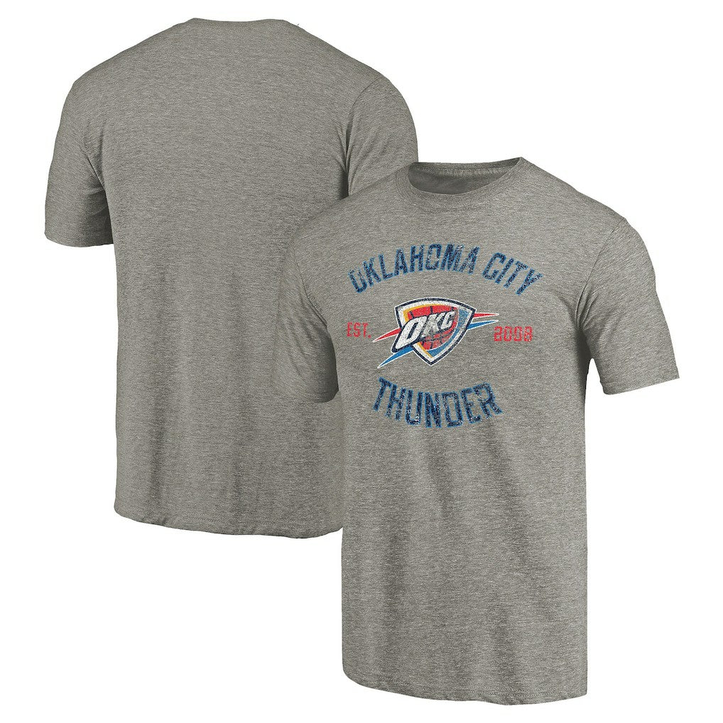 NBA - Oklahoma City Thunder Team Heritage Tri-Blend T-Shirt - Gray