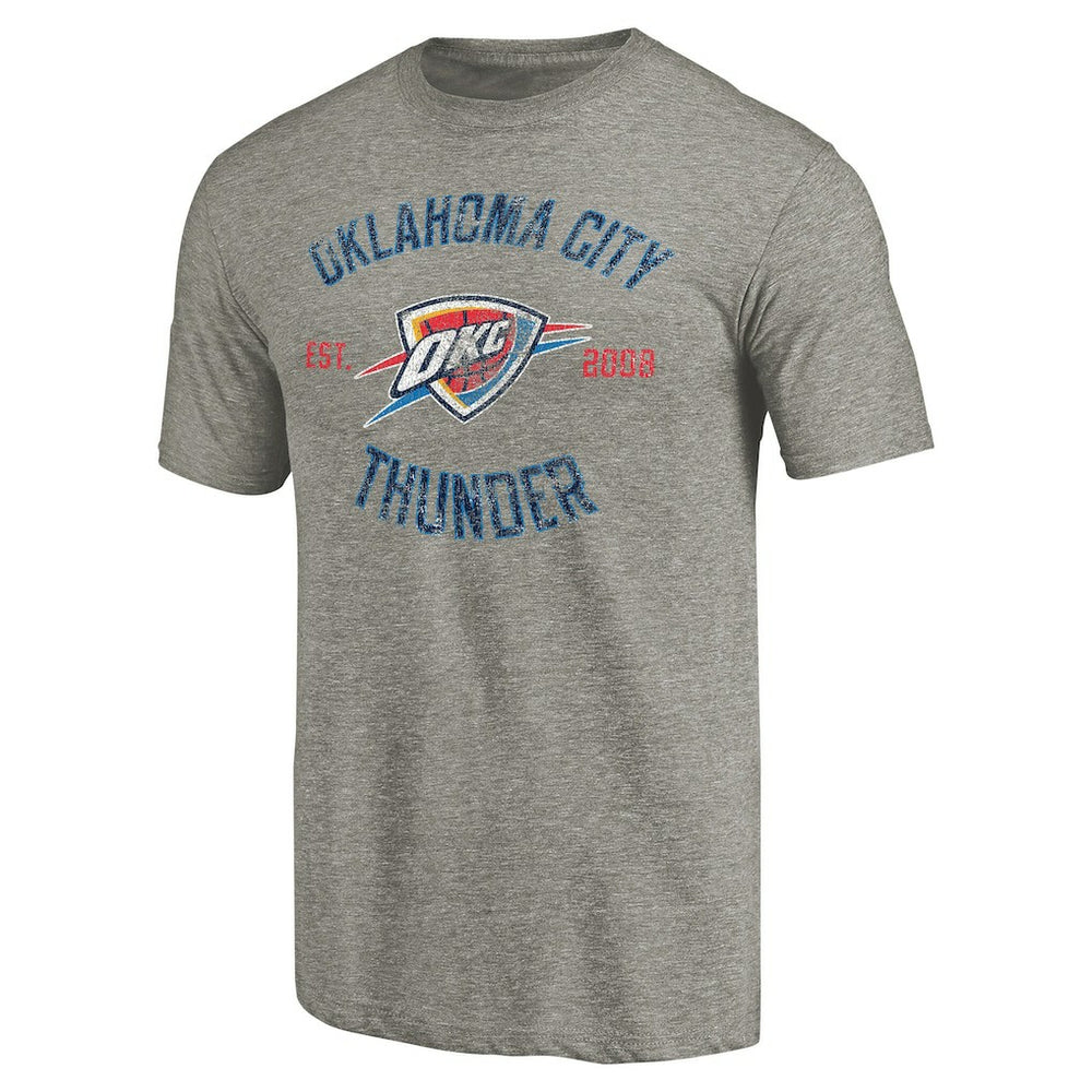 NBA - Oklahoma City Thunder Team Heritage Tri-Blend T-Shirt - Gray