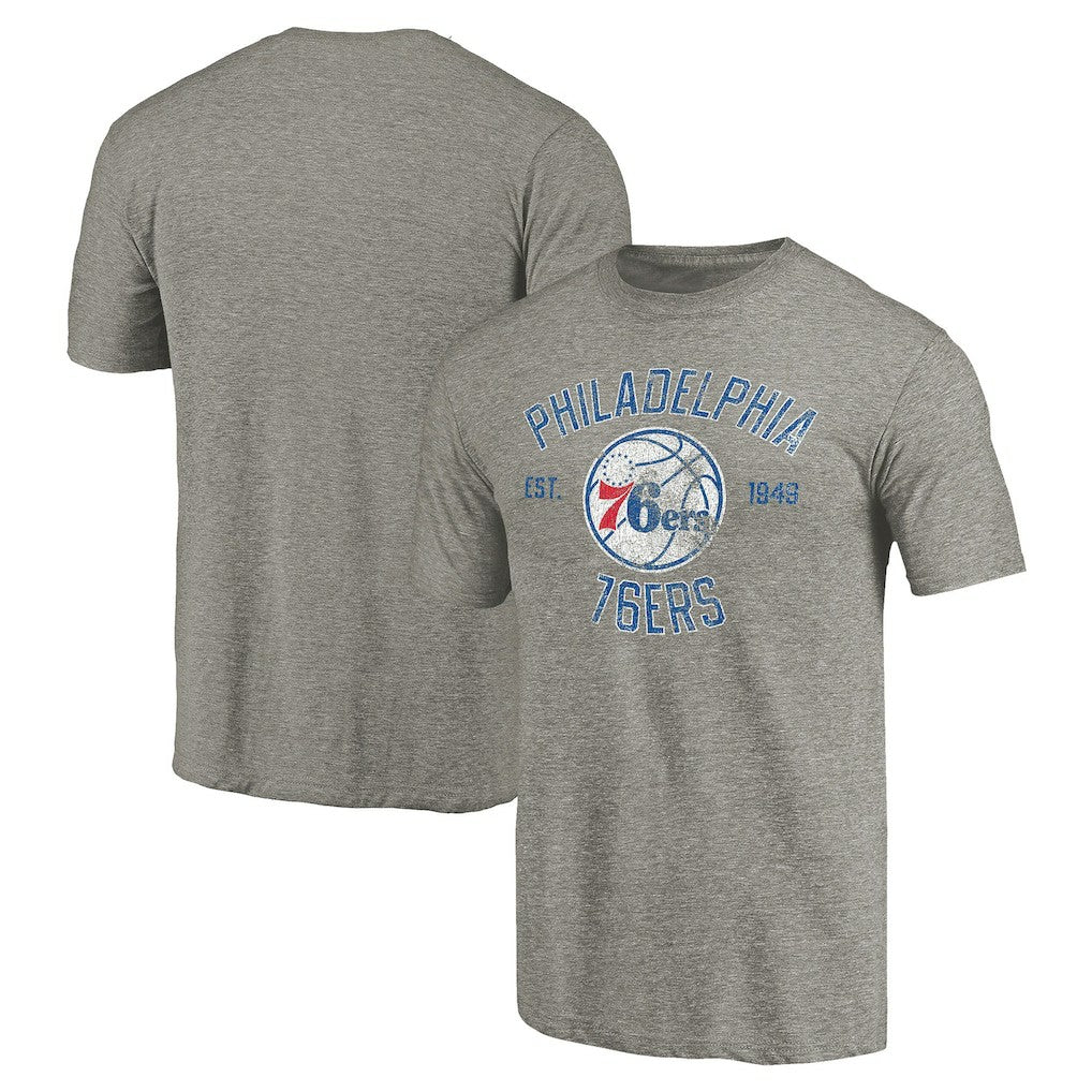 NBA - Philadelphia 76ers Team Heritage Tri-Blend T-Shirt - Gray
