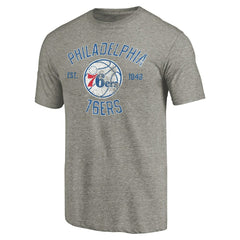 NBA - Philadelphia 76ers Team Heritage Tri-Blend T-Shirt - Gray