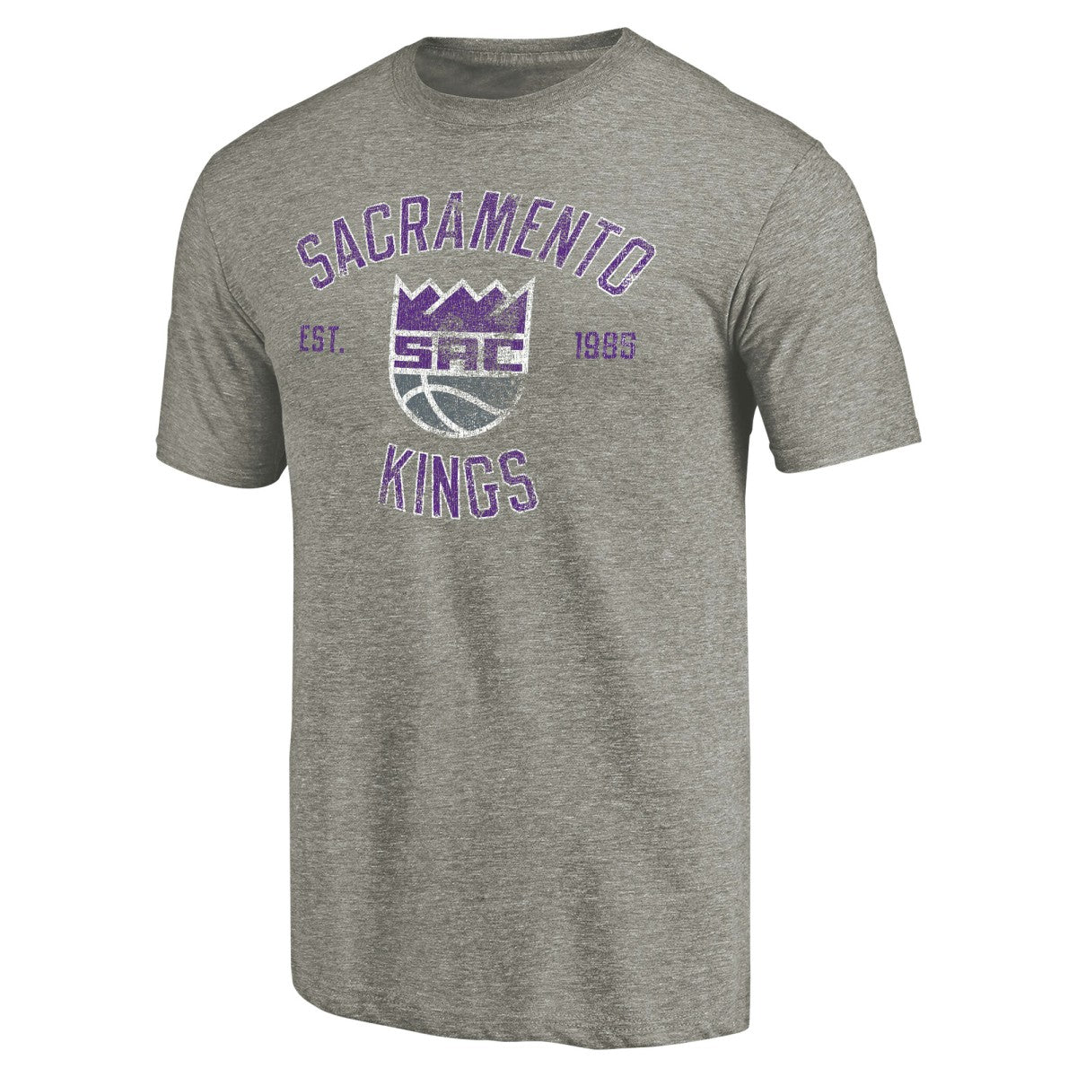 NBA - Sacramento Kings Team Heritage Tri-Blend T-Shirt - Gray