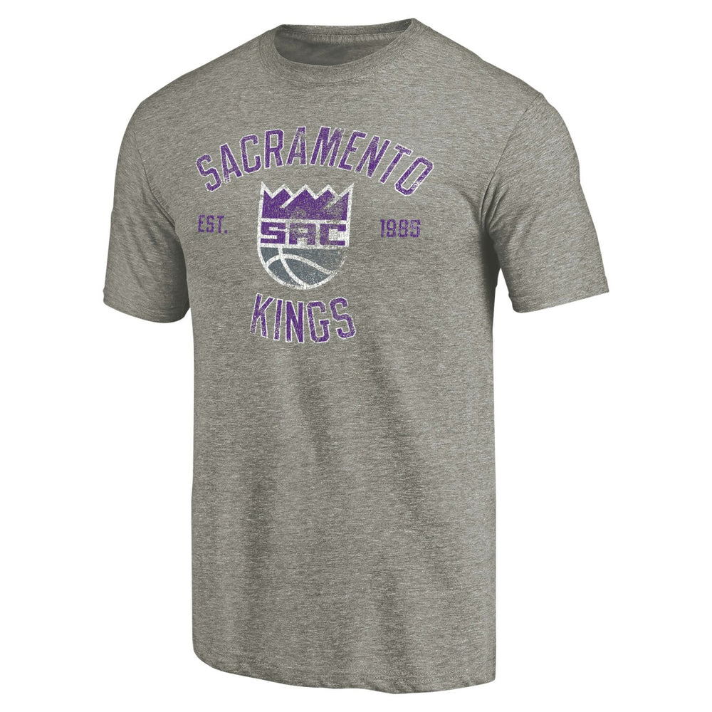 NBA - Sacramento Kings Team Heritage Tri-Blend T-Shirt - Gray