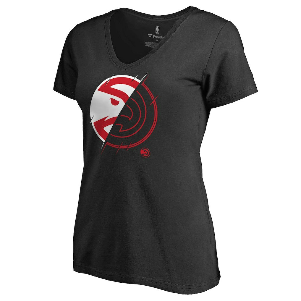 NBA - Atlanta Hawks Women's X-Ray Slim Fit V-Neck T-Shirt - Black