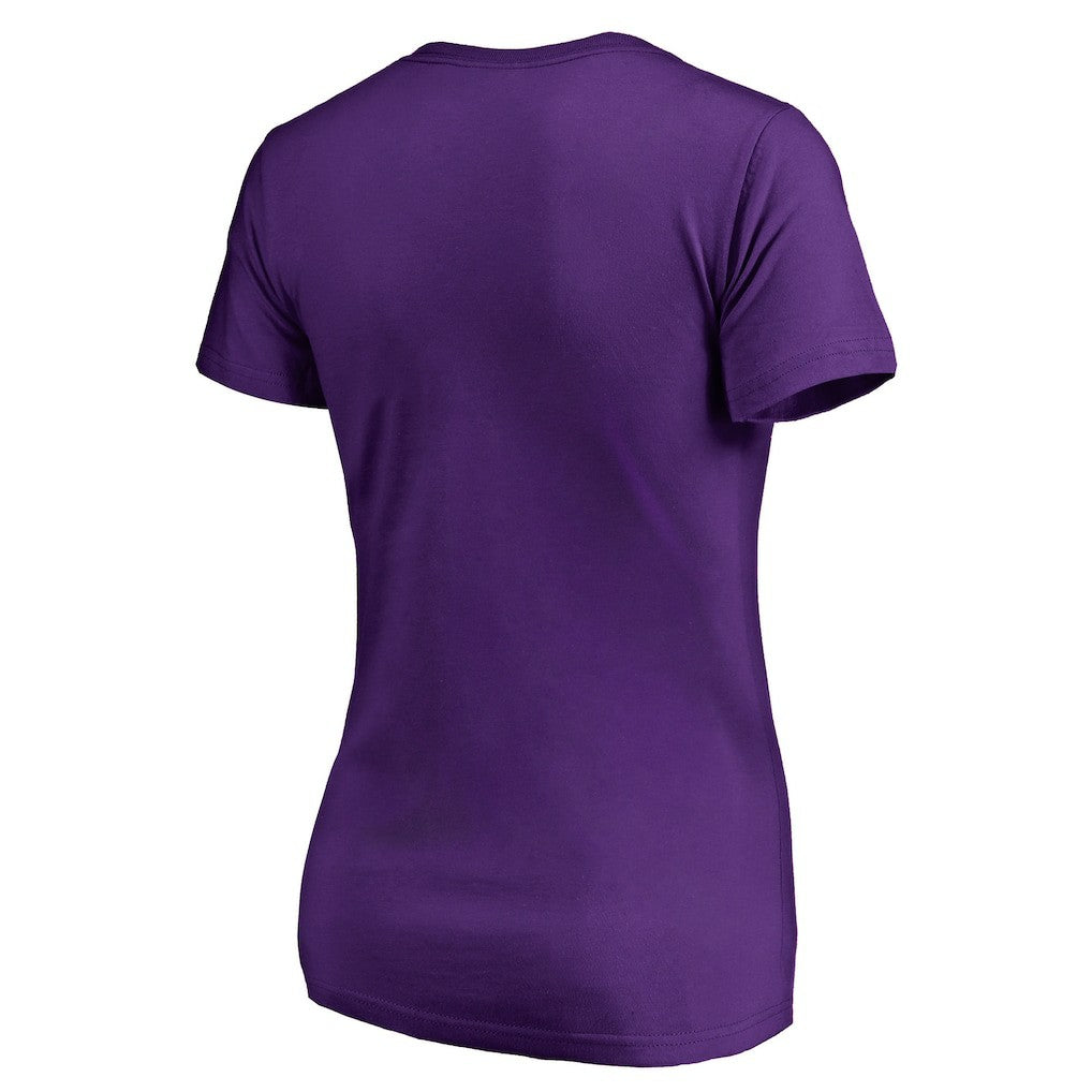 NBA - Charlotte Hornets Women's X-Ray Slim Fit V-Neck T-Shirt - Purple