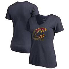 NBA - Cleveland Cavaliers Women's X-Ray Slim Fit V-Neck T-Shirt - Navy