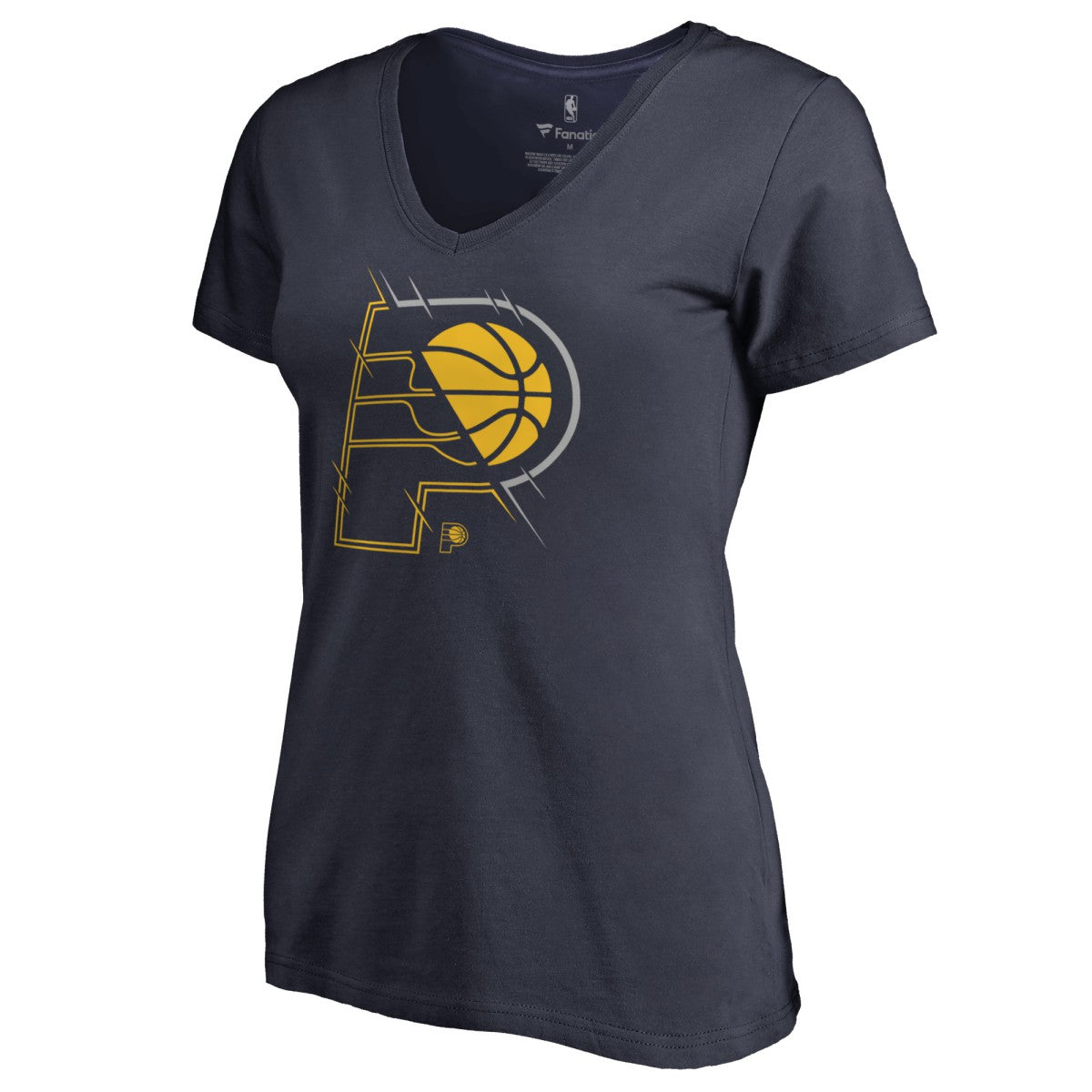 NBA - Indiana Pacers Women's X-Ray Slim Fit V-Neck T-Shirt - Navy