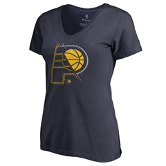 NBA - Indiana Pacers Women's X-Ray Slim Fit V-Neck T-Shirt - Navy