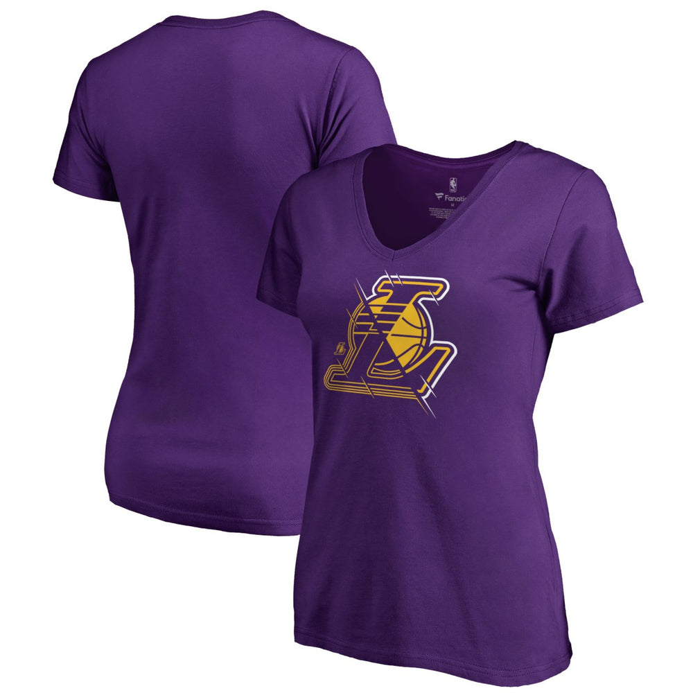 NBA - Los Angeles Lakers Women's X-Ray Slim Fit V-Neck T-Shirt - Purple