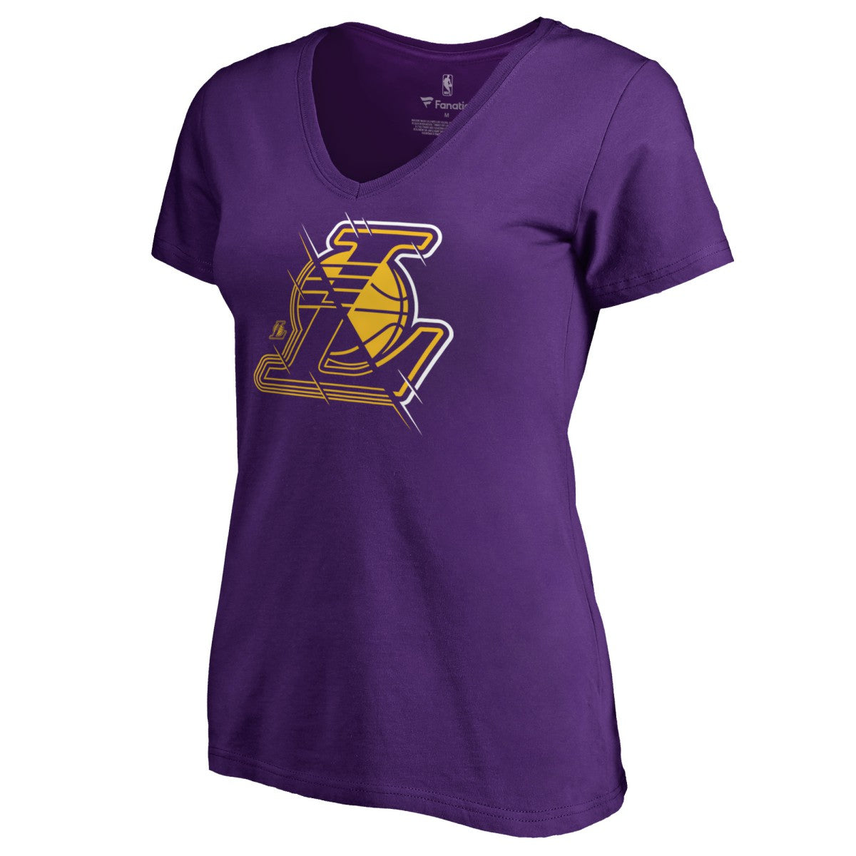 NBA - Los Angeles Lakers Women's X-Ray Slim Fit V-Neck T-Shirt - Purple