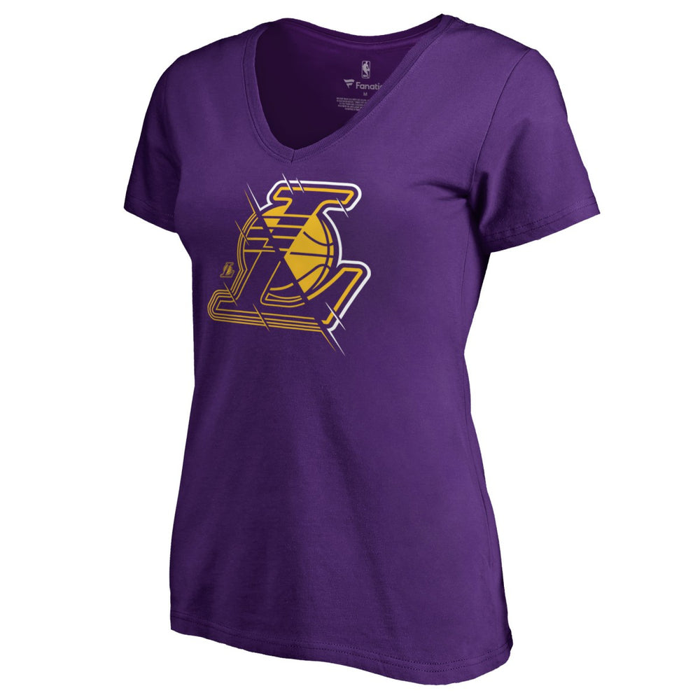 NBA - Los Angeles Lakers Women's X-Ray Slim Fit V-Neck T-Shirt - Purple