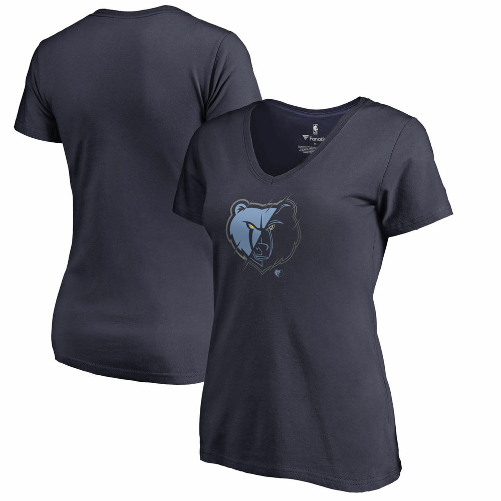 NBA - Memphis Grizzlies Women's X-Ray Slim Fit V-Neck T-Shirt - Navy