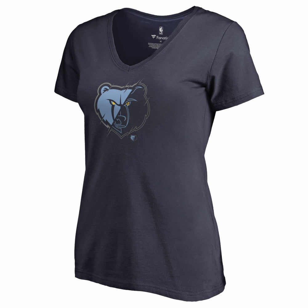 NBA - Memphis Grizzlies Women's X-Ray Slim Fit V-Neck T-Shirt - Navy