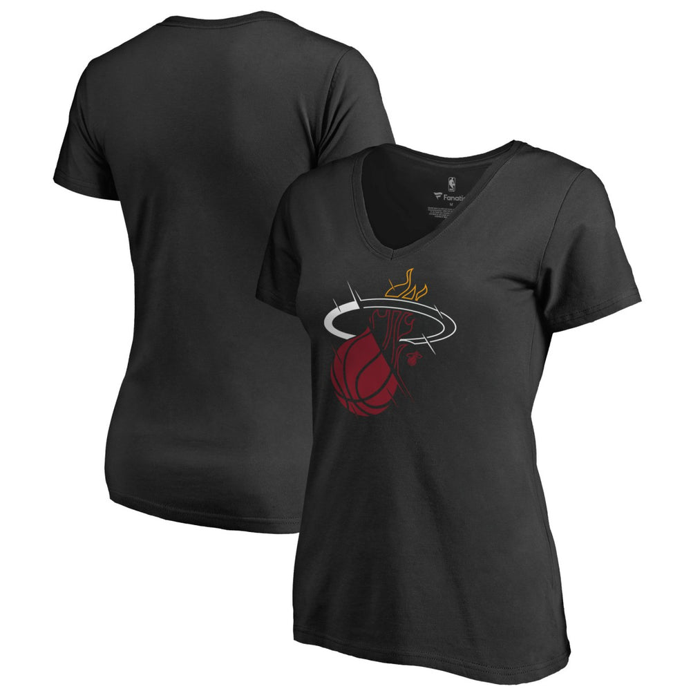 NBA - Miami Heat Women's X-Ray Slim Fit V-Neck T-Shirt - Black