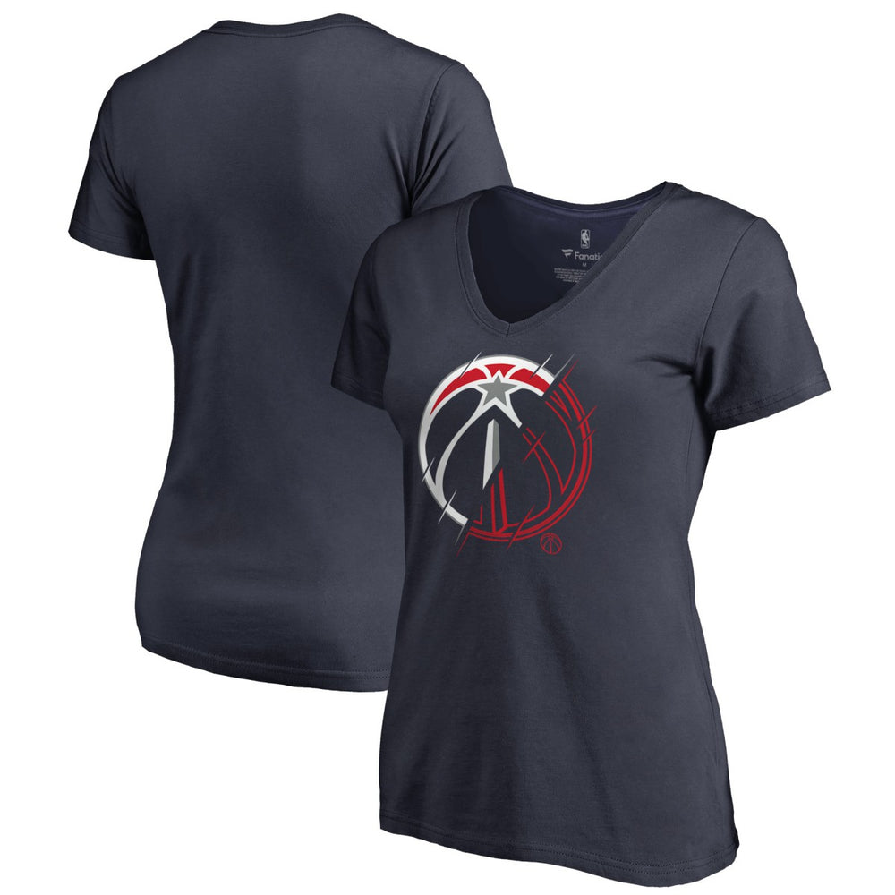 NBA - Washington Wizards Women's X-Ray Slim Fit V-Neck T-Shirt - Navy