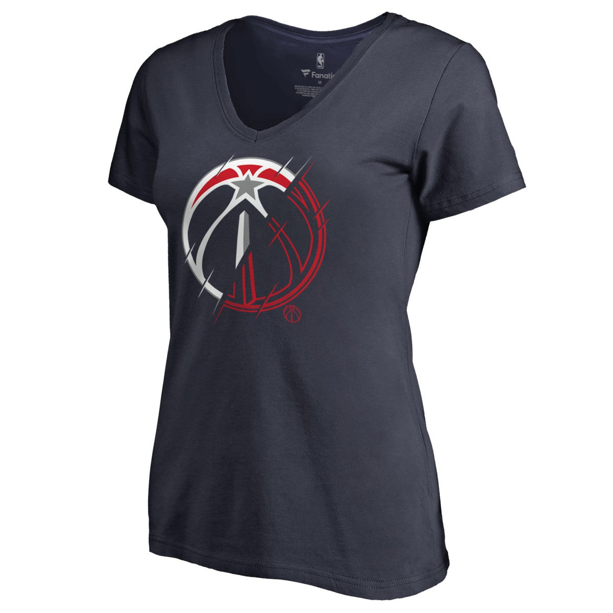 NBA - Washington Wizards Women's X-Ray Slim Fit V-Neck T-Shirt - Navy