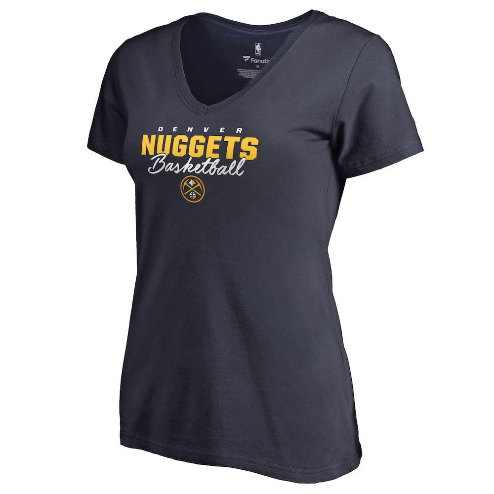 NBA - Denver Nuggets Women's Script Assist V-Neck T-Shirt - Navy