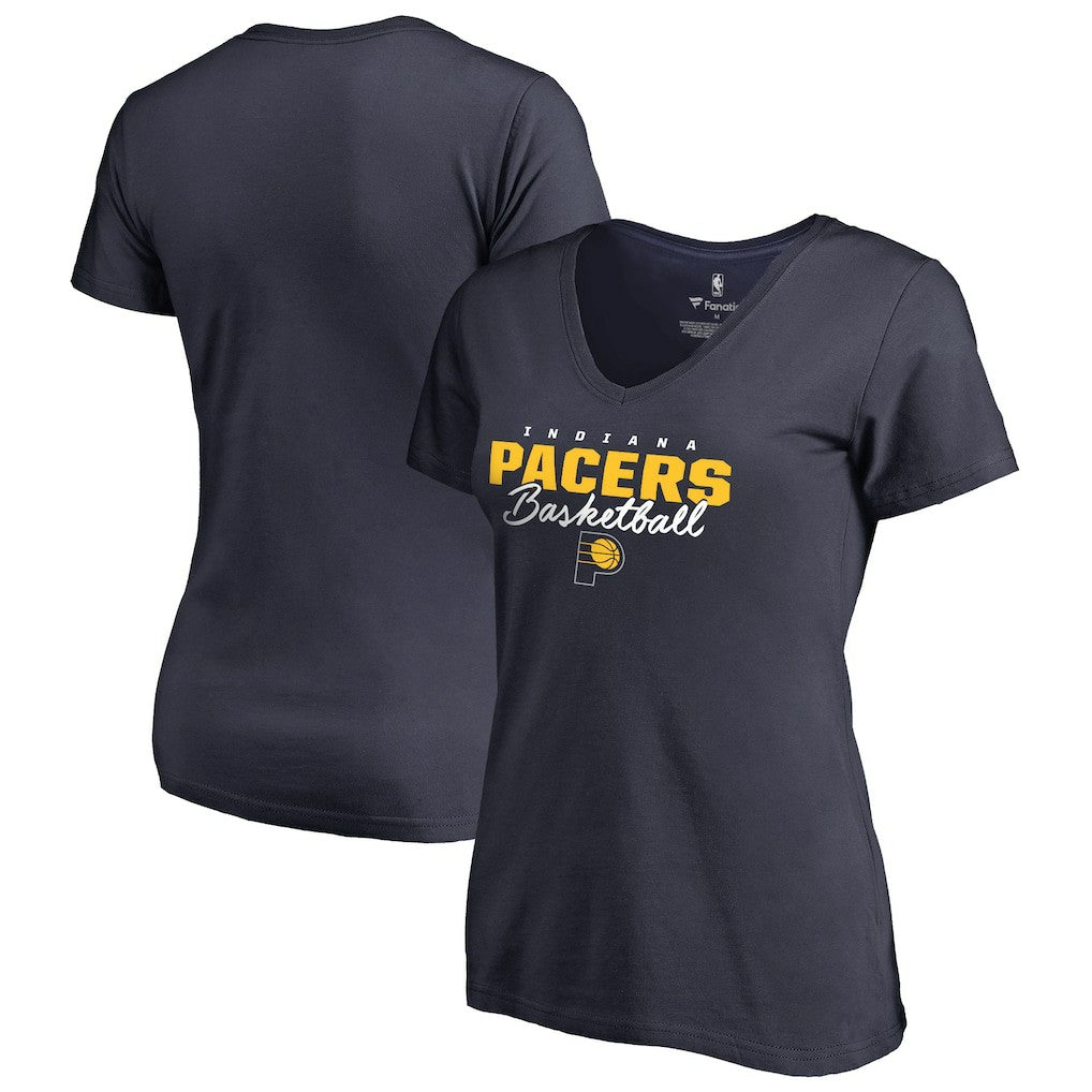 NBA - Indiana Pacers Women's Script Assist V-Neck T-Shirt - Navy