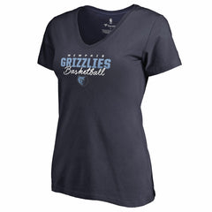 NBA - Memphis Grizzlies Women's Script Assist V-Neck T-Shirt - Navy