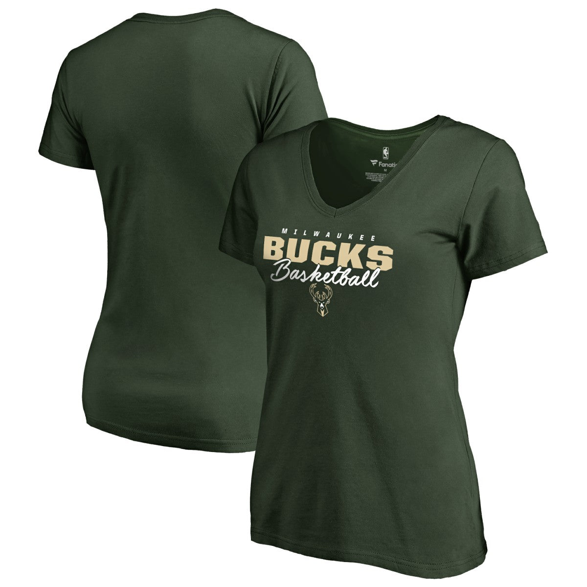 NBA - Milwaukee Bucks Women's Script Assist T-Shirt - Hunter Green