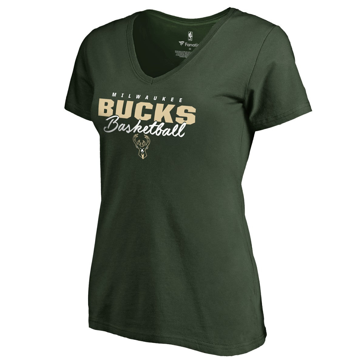 NBA - Milwaukee Bucks Women's Script Assist T-Shirt - Hunter Green