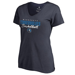 NBA - Minnesota Timberwolves Women's Script Assist V-Neck T-Shirt - Navy