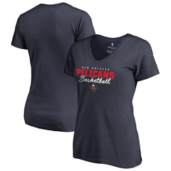 NBA - New Orleans Pelicans Women's Script Assist V-Neck T-Shirt - Navy