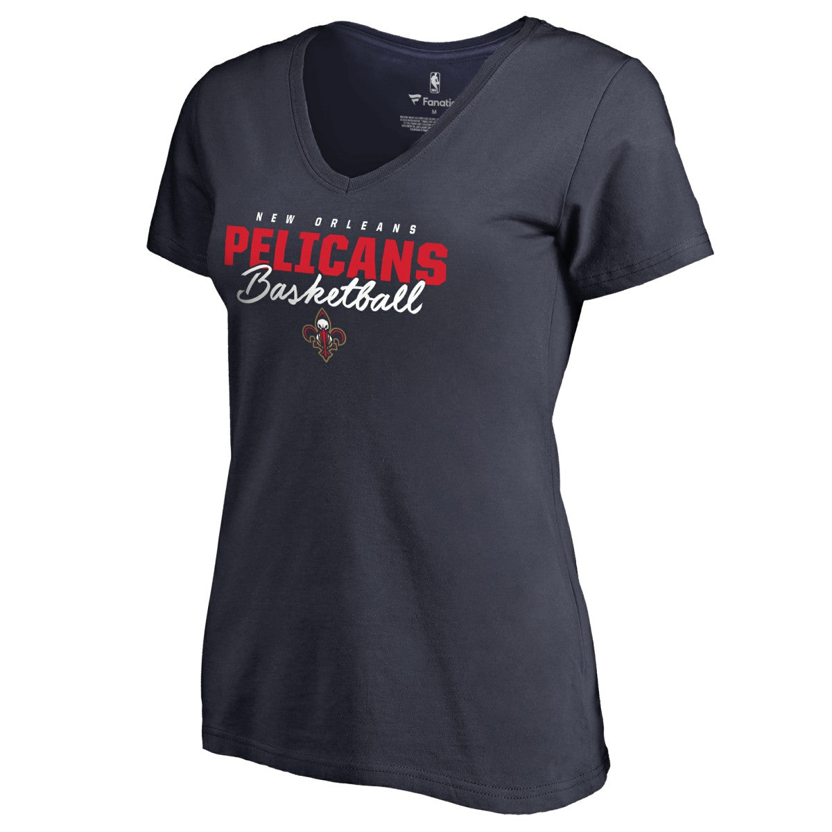 NBA - New Orleans Pelicans Women's Script Assist V-Neck T-Shirt - Navy