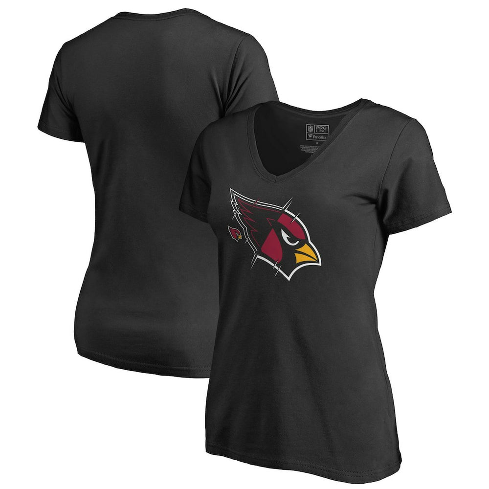 Arizona Cardinals Women's X-Ray Slim Fit V-Neck T-Shirt Black - NFL