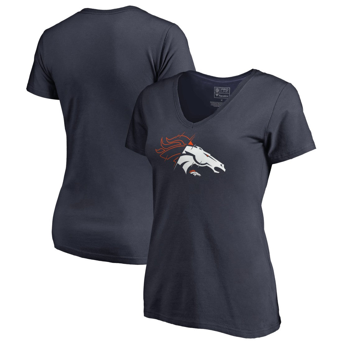 Denver Broncos Women's X-Ray V-Neck T-Shirt Navy - NFL
