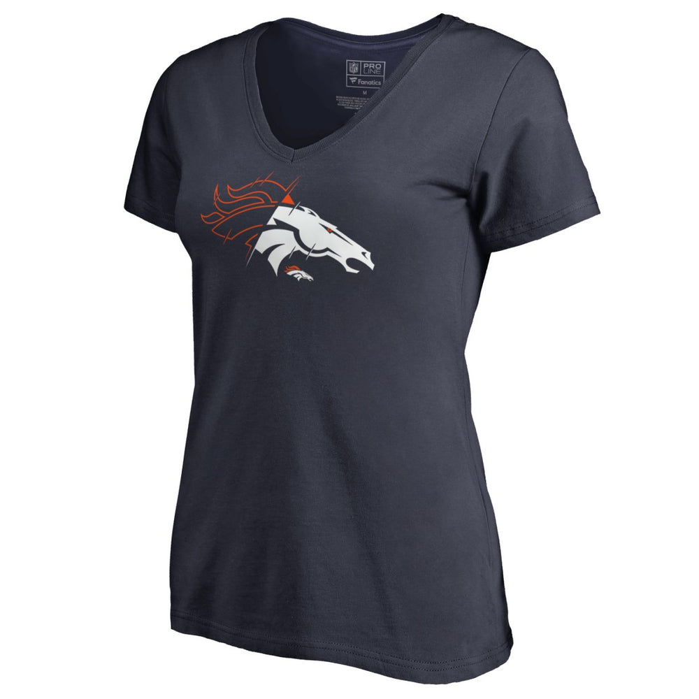 Denver Broncos Women's X-Ray V-Neck T-Shirt Navy - NFL