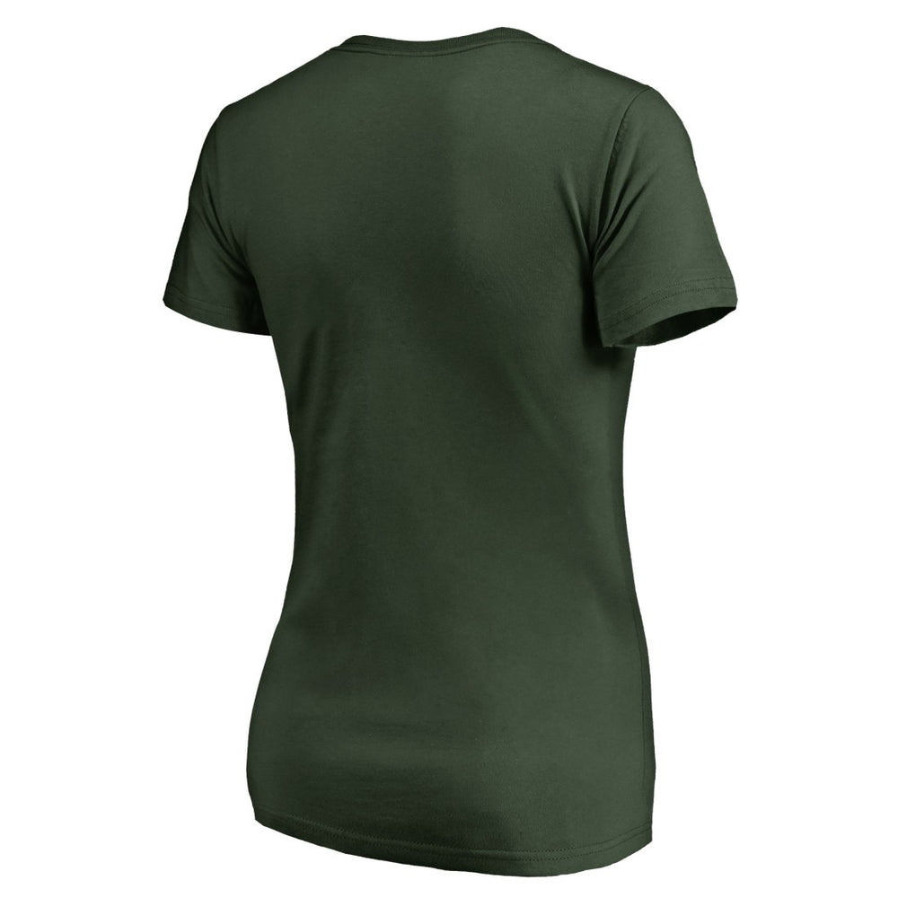 Green Bay Packers Women's X-Ray Slim Fit V-Neck T-Shirt Green - NFL