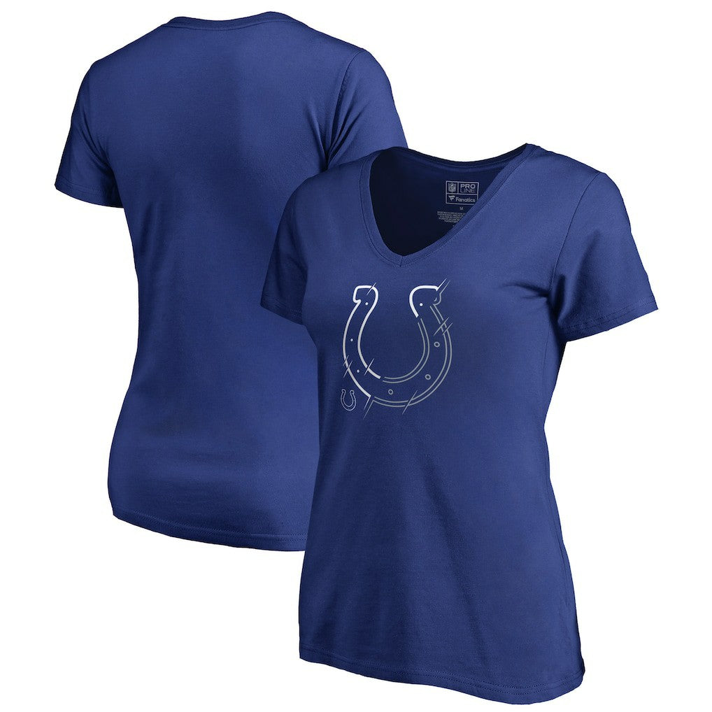 Indianapolis Colts Women's X-Ray Slim Fit V-Neck T-Shirt Royal - NFL