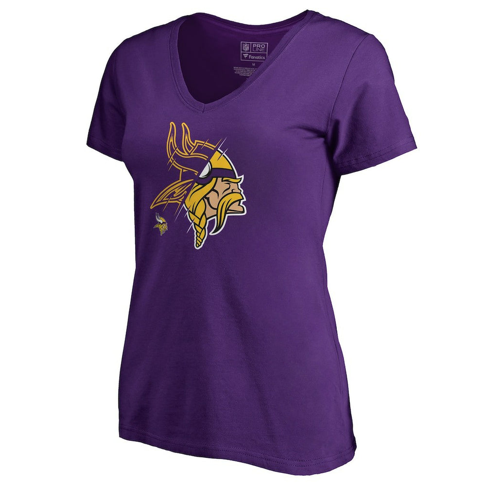 Minnesota Vikings Women's X-Ray Slim Fit V-Neck T-Shirt Purple - NFL