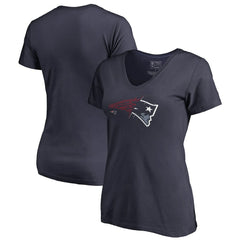 New England Patriots Women's X-Ray V-Neck T-Shirt Navy - NFL