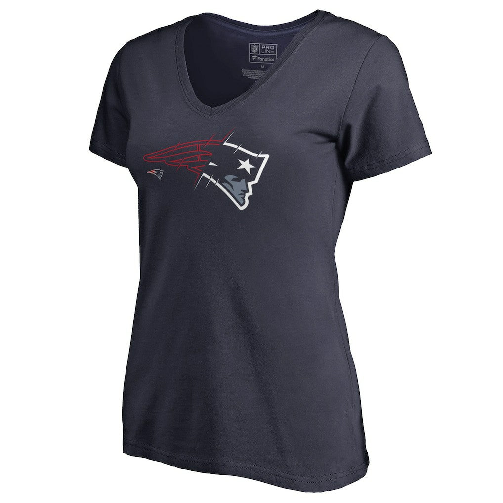 New England Patriots Women's X-Ray V-Neck T-Shirt Navy - NFL