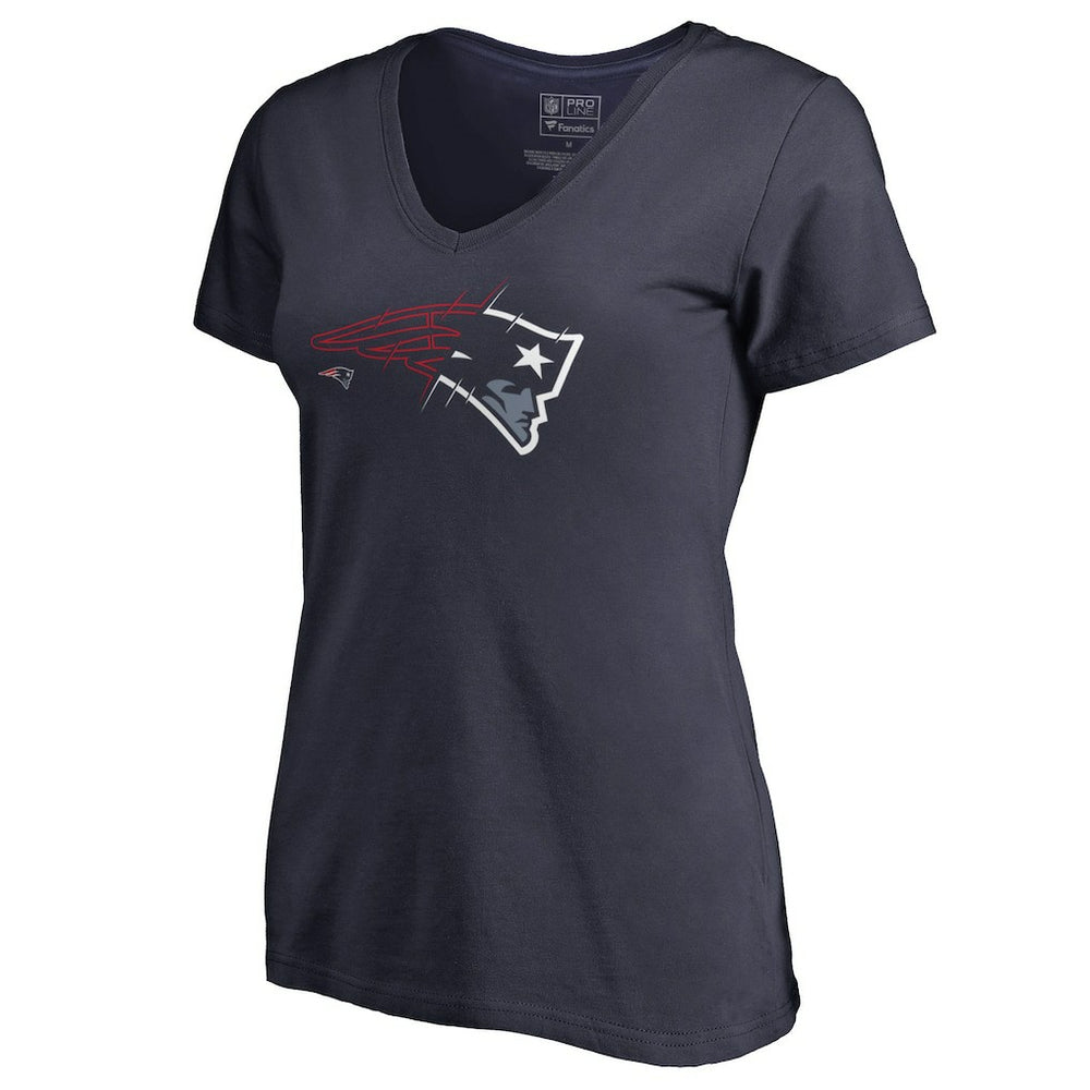 New England Patriots Women's X-Ray V-Neck T-Shirt Navy - NFL