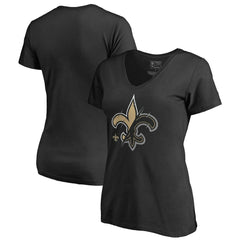 New Orleans Saints Women's X-Ray Slim Fit V-Neck T-Shirt Black - NFL