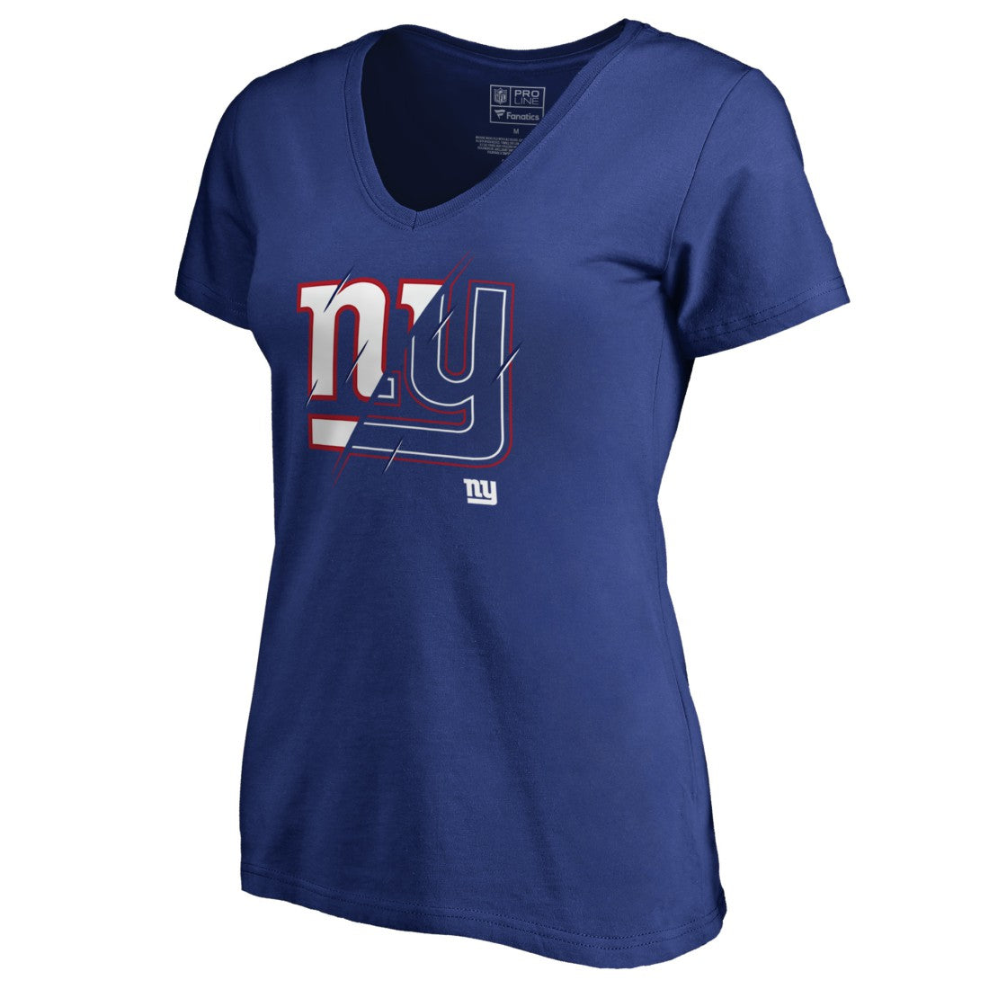 New York Giants Women's X-Ray Slim Fit V-Neck T-Shirt Royal - NFL