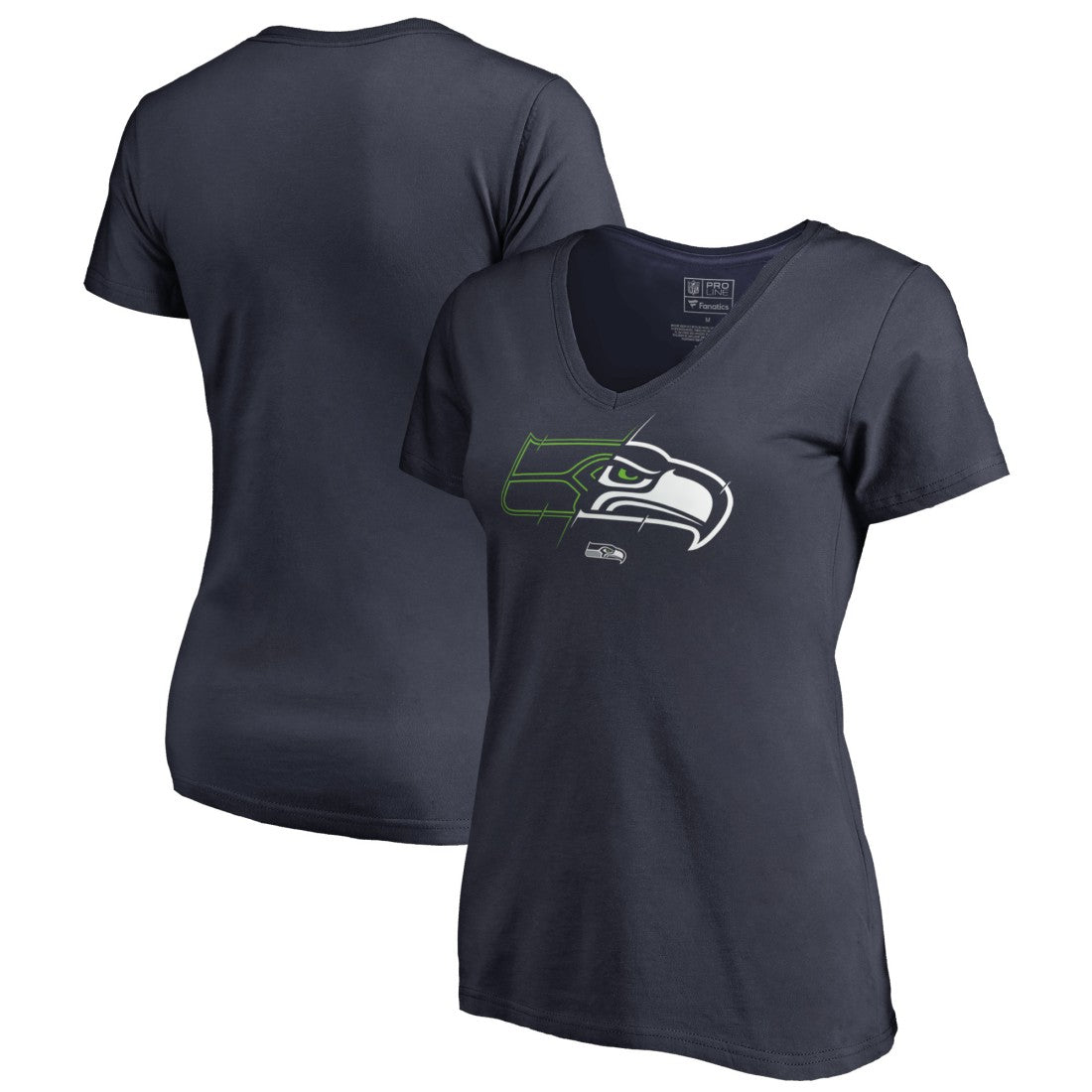 Seattle Seahawks Women's X-Ray V-Neck T-Shirt Navy - NFL