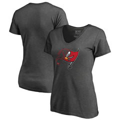 Tampa Bay Buccaneers Women's X-Ray Slim Fit V-Neck T-Shirt Heathered Gray - NFL
