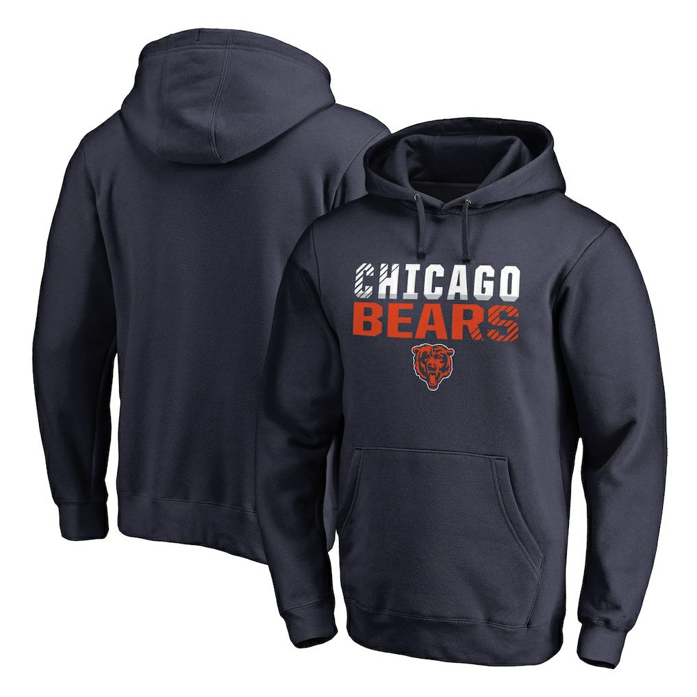 Chicago Bears Iconic Collection Fade Out Pullover Hoodie Navy - NFL
