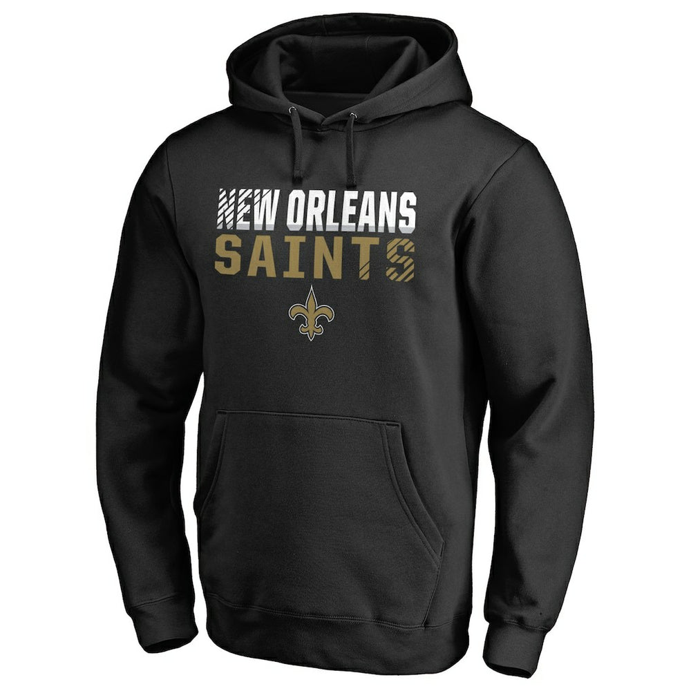 New Orleans Saints Iconic Collection Fade Out Pullover Hoodie Black - NFL