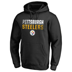 Pittsburgh Steelers Iconic Collection Fade Out Pullover Hoodie Black - NFL